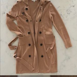 CAbi double breasted tan sweater